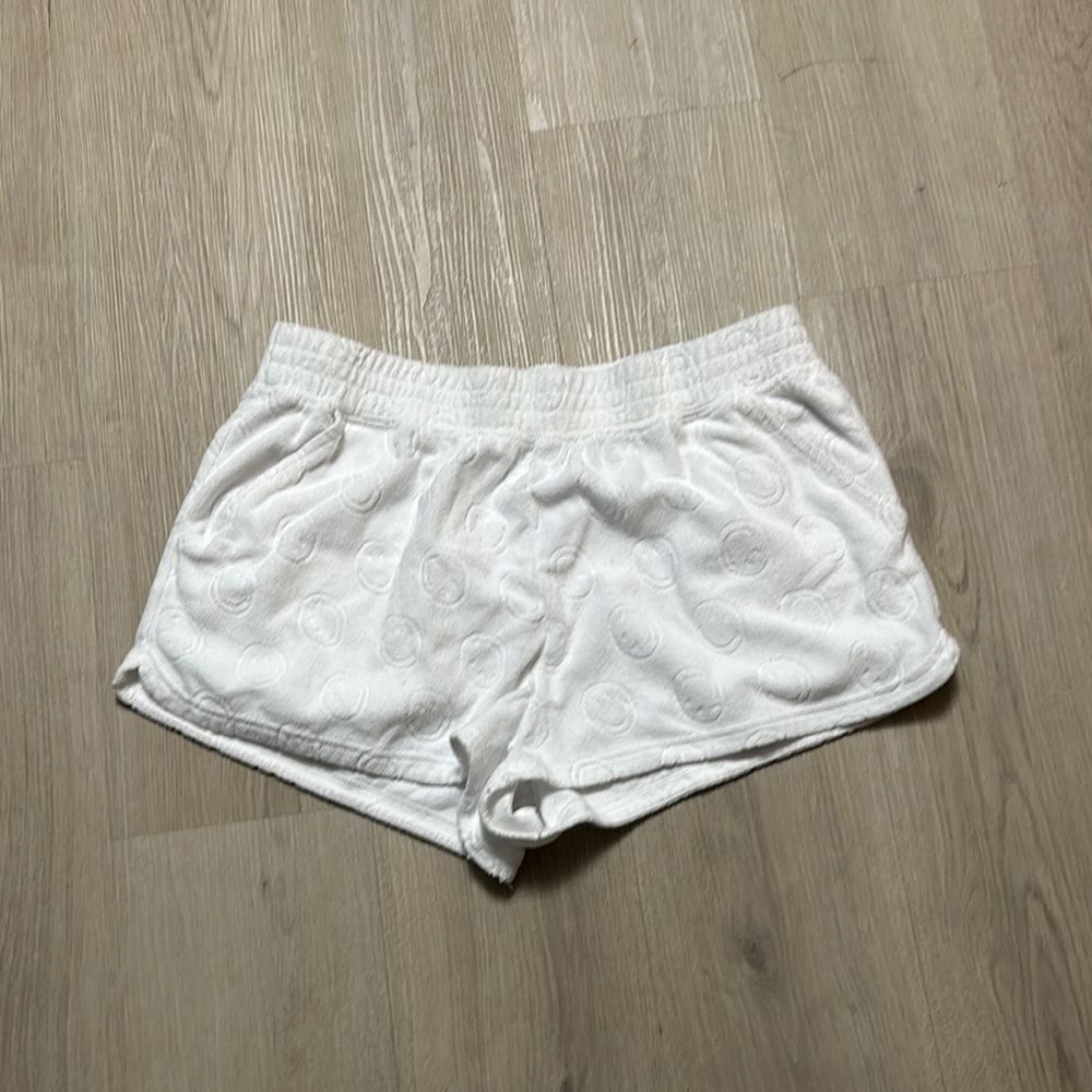 Aerie White Athletic Shorts Elastic Waistband Relaxed Fit